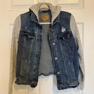 Hollister Denim Jacket with Gray Sleeves